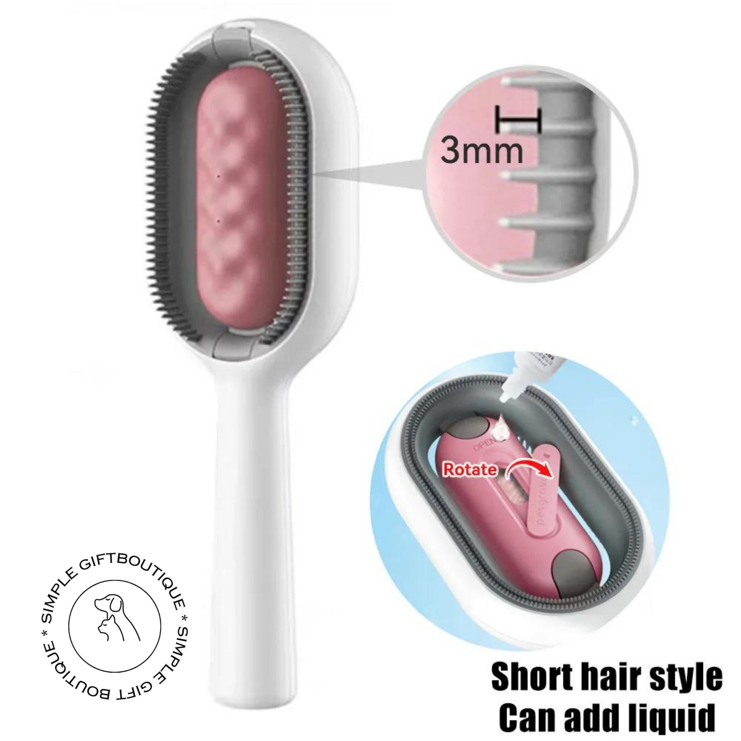 Gleaming Coats: Pet Grooming Hair Brush - Effortless Beauty and Comfort for Your Furry Friend