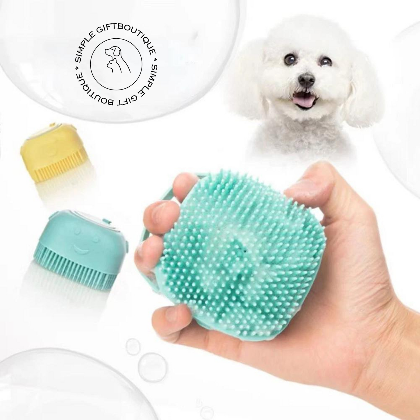 Suds & Shine: Pet Grooming Brush with Shampoo Dispenser – Effortless Cleaning for Your Pawsitively Pampered Pet